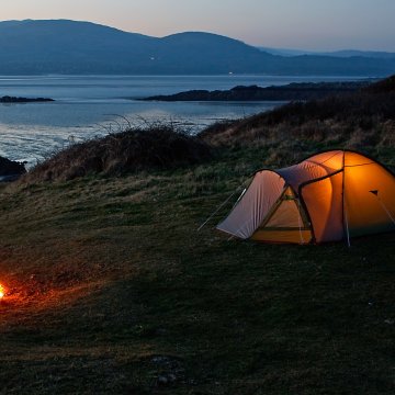 campfire camping tent backpacking nature